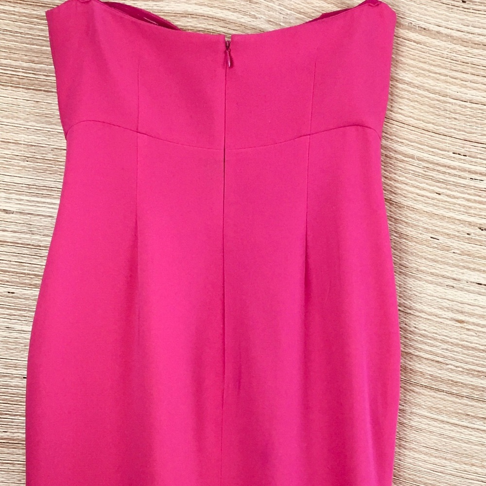 Cinq à Sept Luna Strapless Midi Dress In Hot Pink Size 10 - Picture 8 of 13